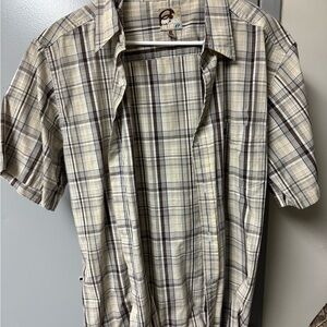 Anchor Blue Brown Casual Button Down Shirt